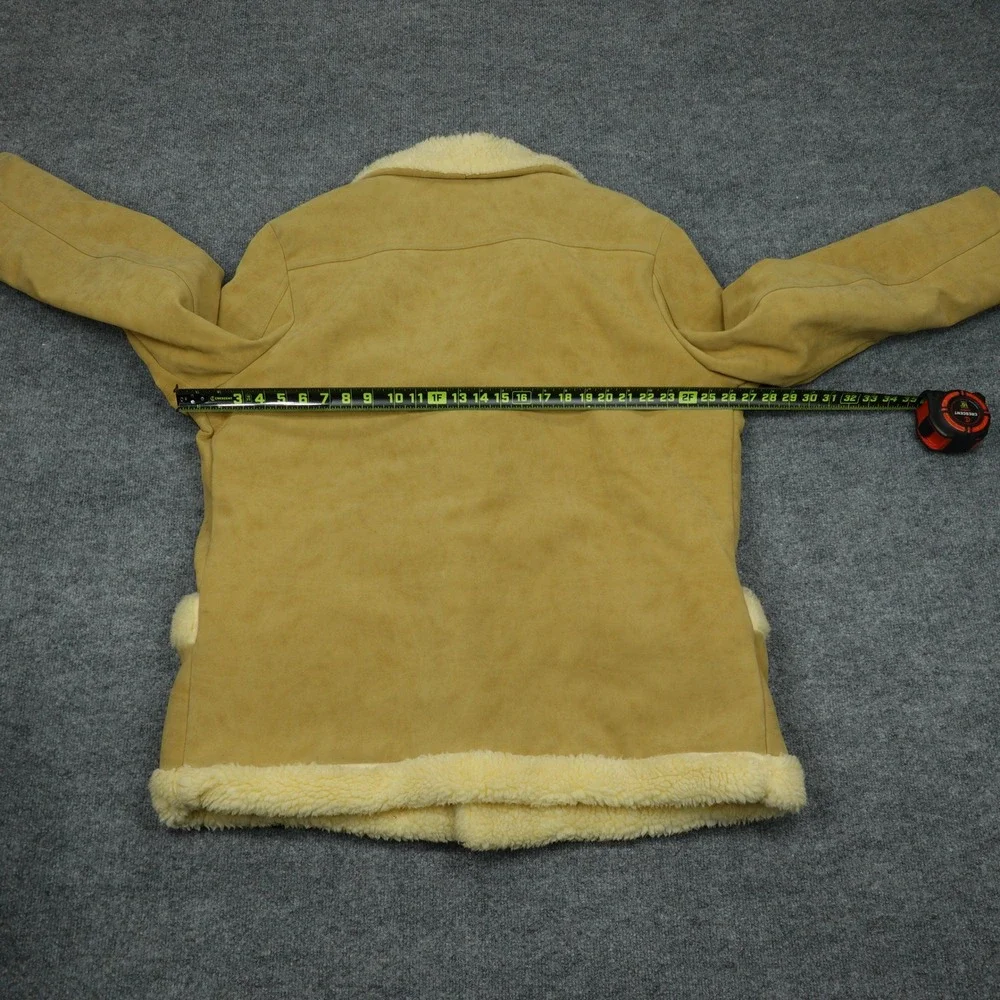 Vintage Town 'N Ranch Jacket Mens XL Tan Faux Suede Sherpa Lined Western 70s